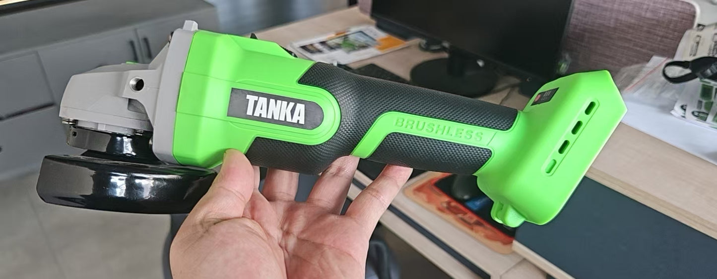 TANKA Cordless Angle Grinder,Grinder Tool 9600 RPM Brushless Power Motor,3 Variable Speeds Metal Grinder with Auxiliary Handle for Cutting,Grinding,Polishing - Tool only