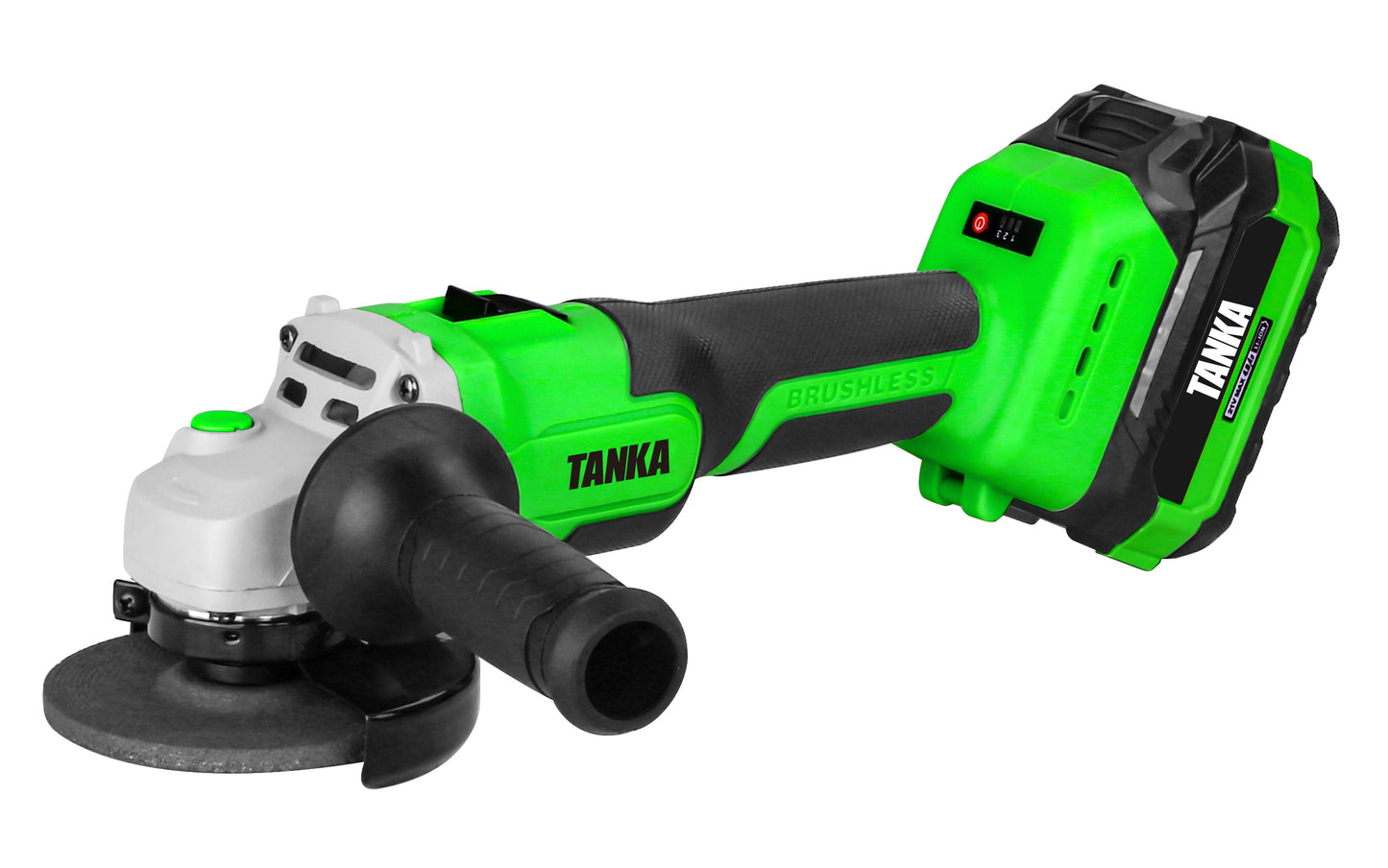 TANKA Cordless Angle Grinder,Grinder Tool 9600 RPM Brushless Power Motor,3 Variable Speeds Metal Grinder with Auxiliary Handle for Cutting,Grinding,Polishing - Tool only