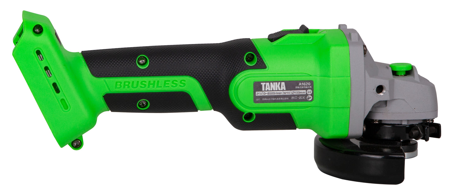 TANKA Cordless Angle Grinder,Grinder Tool 9600 RPM Brushless Power Motor,3 Variable Speeds Metal Grinder with Auxiliary Handle for Cutting,Grinding,Polishing - Tool only