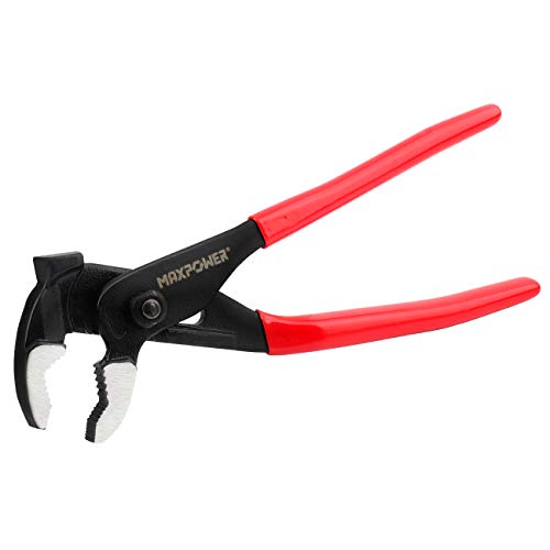 MAXPOWER Water Pump Pliers 10 inch, Plumbing Pliers with Hammer Head Quick Adjust Groove Joint Pliers