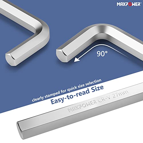 MAXPOWER 27mm Individual Metric Hex Key, Jumbo Allen Wrench