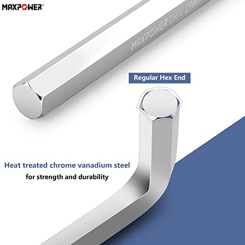 MAXPOWER 27mm Individual Metric Hex Key, Jumbo Allen Wrench