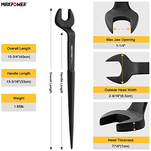 MAXPOWER Spud Wrench, 1-1/4 inch Nominal Opening