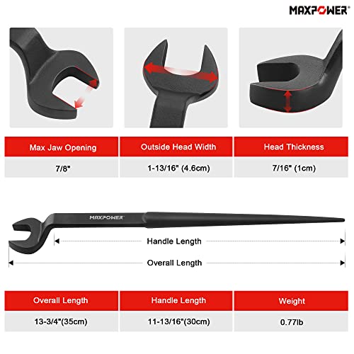 MAXPOWER Spud Wrench, 7/8 inch Nominal Opening