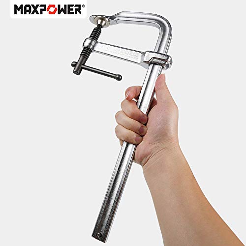 MAXPOWER Heavy Duty F Clamp 12-Inch x 4-3/4-Inch Throat (300 x 120mm Throat), Pack of 4