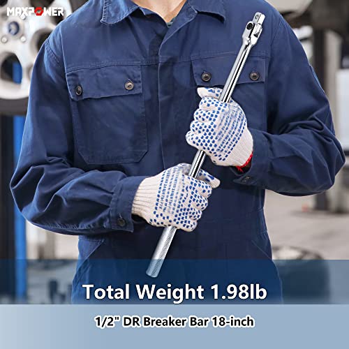MAXPOWER 18 inch Breaker Bar 1/2 inch Drive Flex Handle