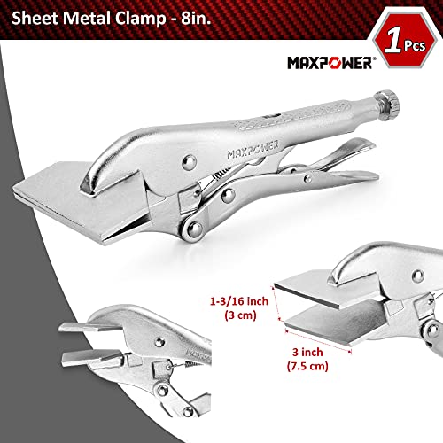 MAXPOWER 15-pieces Locking Pliers with C-clamps Set, Long Nose Pliers, Pinch Off Pliers, Sheet Metal Clamp, U Shaped Pliers with Tool Bag for Storage