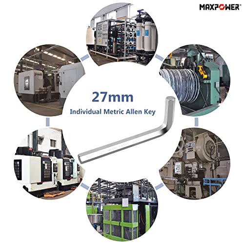 MAXPOWER 27mm Individual Metric Hex Key, Jumbo Allen Wrench