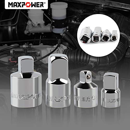 MAXPOWER 4-Piece Socket Adapter Set, 1/4" x 3/8", 3/8" x 1/4", 3/8" x 1/2", 1/2" x 3/8"