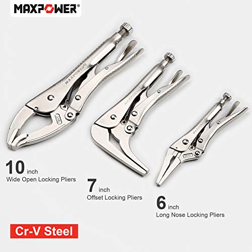 MAXPOWER 3 Piece Locking Pliers Set