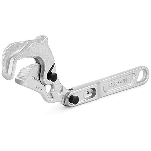 MAXPOWER Self-adjusting Pipe Wrench 12 inch, Quick Release 180 Degree Swivel Head One-hand Adjustable Plumbing Wrench