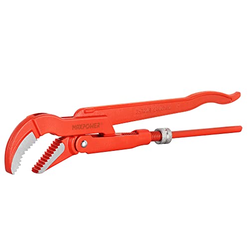 MAXPOWER 12 inch Swedish Pipe Wrench, 45 Degree Angled