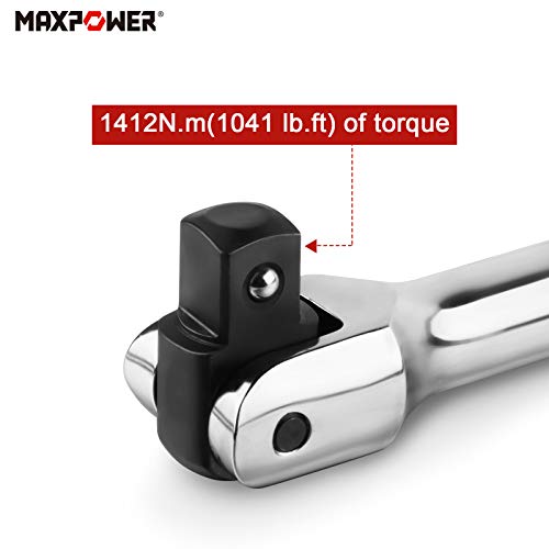 MAXPOWER Heavy Duty 3/4 Drive Breaker Bar 24-inch with Flex Handle