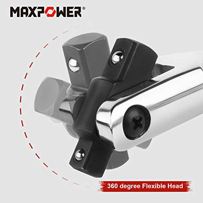 MAXPOWER 15-inch Breaker Bar 1/2 drive and 3/8 drive Flex Handle