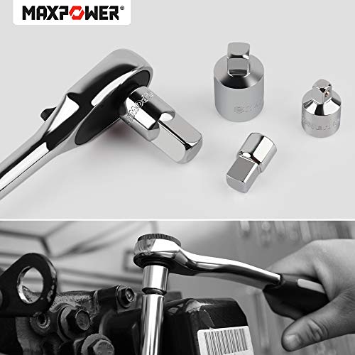 MAXPOWER 4-Piece Socket Adapter Set, 1/4" x 3/8", 3/8" x 1/4", 3/8" x 1/2", 1/2" x 3/8"