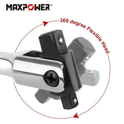 MAXPOWER 24-inch Breaker Bar Dual Drive 3/4-Inch Drive and 1/2-Inch Drive Flex Handle