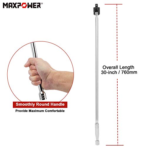 MAXPOWER 30-inch Breaker Bar 1/2 drive with Flex Handle