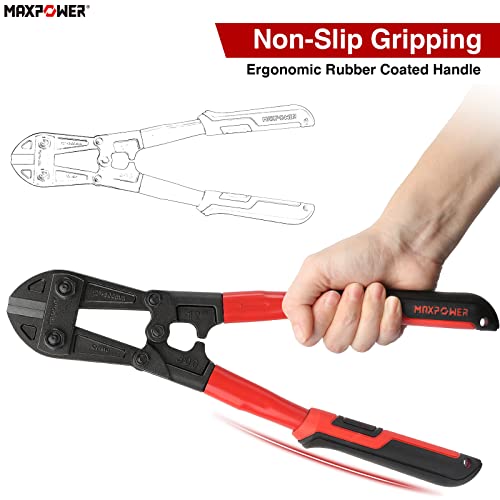 MAXPOWER Bolt Cutter 12 inch, Small Mini Bolt Cutter for Wire, Max Jaw Opening 5/8" and Cr-Mo Blade with Ergonomic Rubber Handle