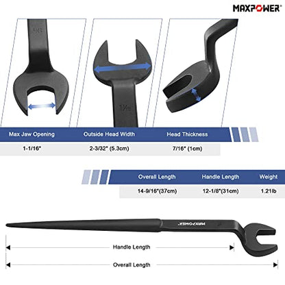 MAXPOWER Spud Wrench, 1-1/16 inch Nominal Opening