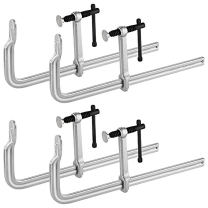 MAXPOWER Deep Throat F Clamp 15-5/8" x 5-5/8", Heavy Duty Bar Clamp for Welding, Pack of 4