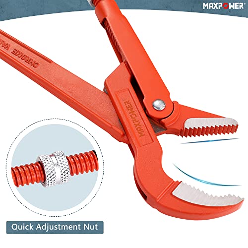 MAXPOWER Swedish Pipe Wrench 15 inch x 45 Degree Angled