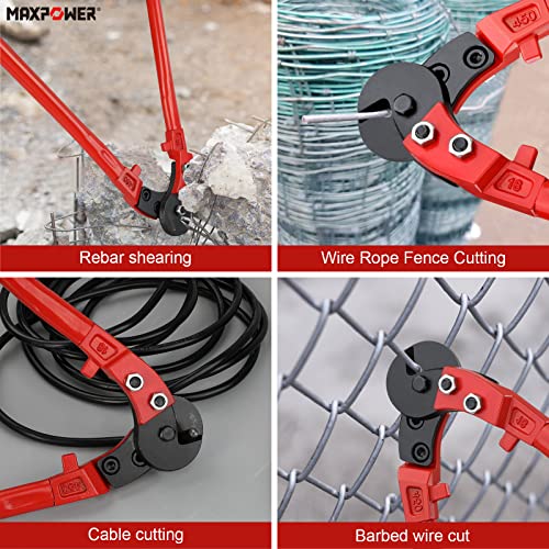MAXPOWER Cable Cutters,18-Inch Heavy Duty Wire Rope Cutter, Steel Wire